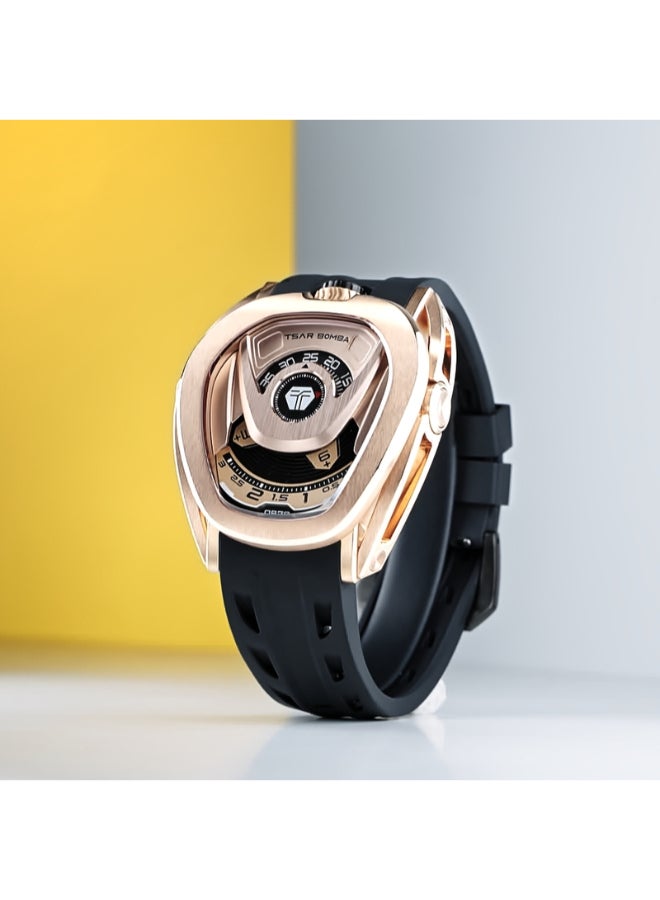 TSAR BOMBA Men's Rubber Automatic Watch TB8213ASET-07 - 44x52 mm - Image 4